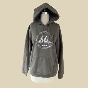 Fila Olive Green Graphic Zip Hoodie